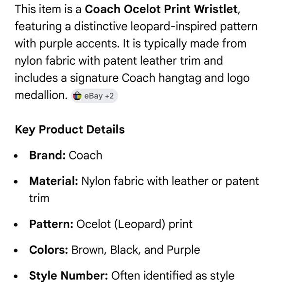 Coach Ocelot Print Wristlet with Purple Accent - Picture 7 of 7